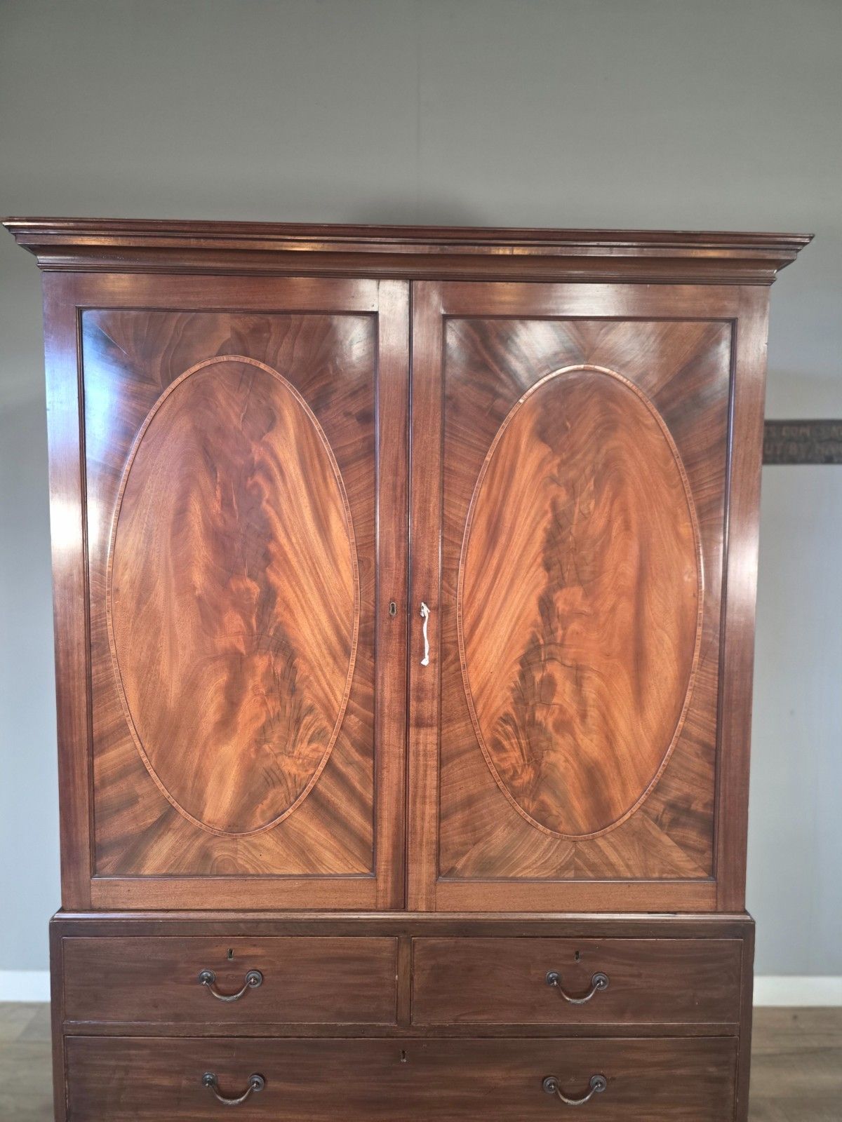 Antique Mahogany Linen Press photo for sale