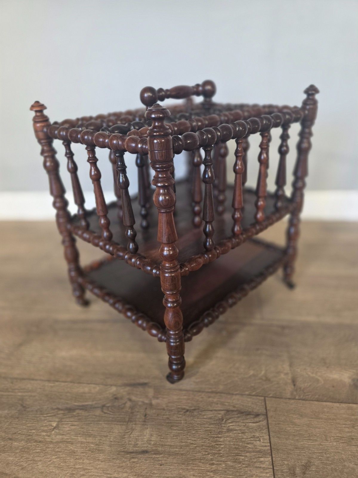 photo furniture Antique Regency Rosewood Bobbin Turned Canterbury 1820s