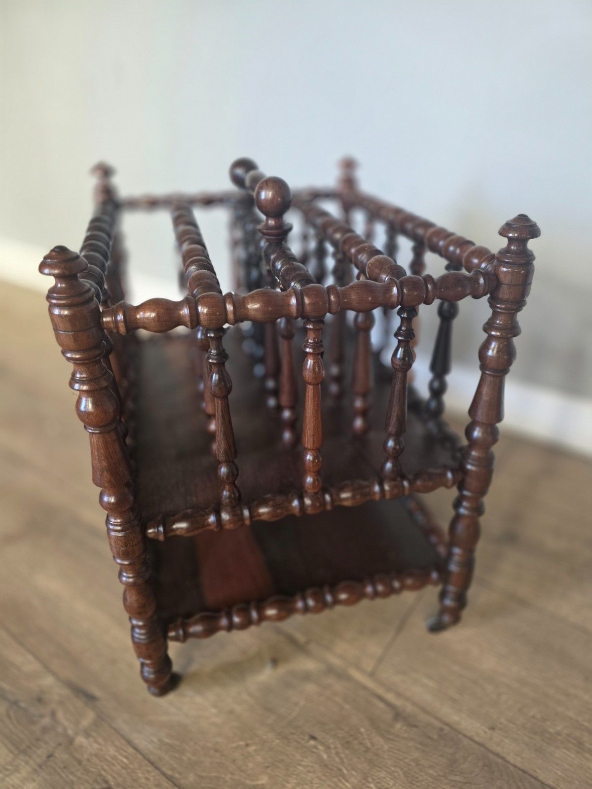 Furniture Antique Regency Rosewood Bobbin Turned Canterbury 1820s photo