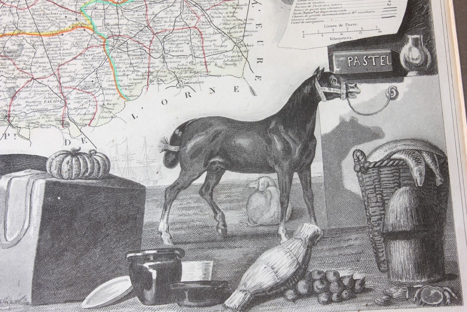 French Map Of Dept Du Calvados France. Atlas National Illustre C1854. photo vinterior