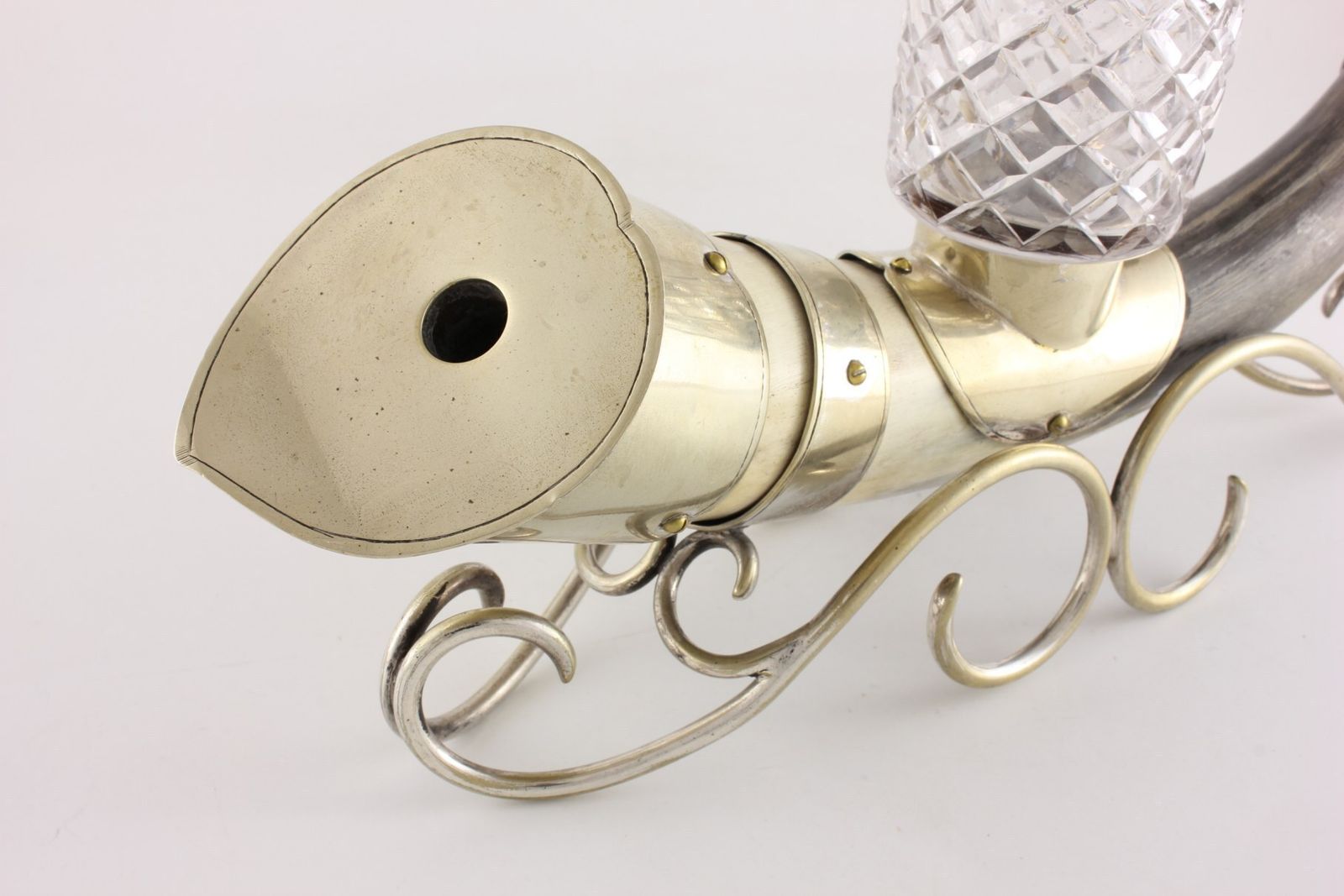 Antique Silver Plated Horn Of Plenty Cornucopia Desk Stand. Inkwell. photo vinterior