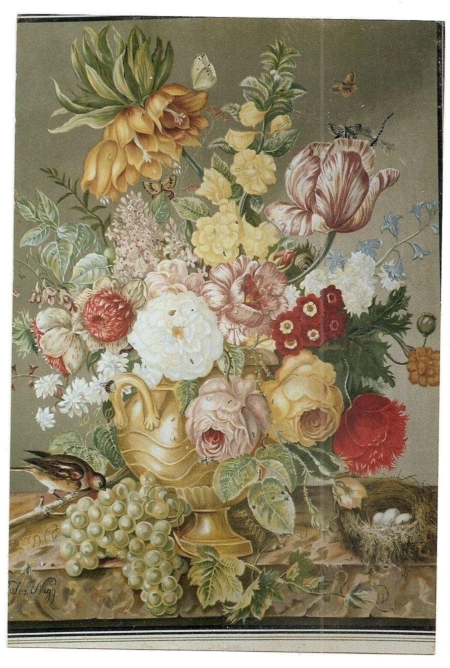Set Of Six  Botanical Joseph Nigg's Print Of Bouquet Of Flowers Wall Art Collectable photo furniture