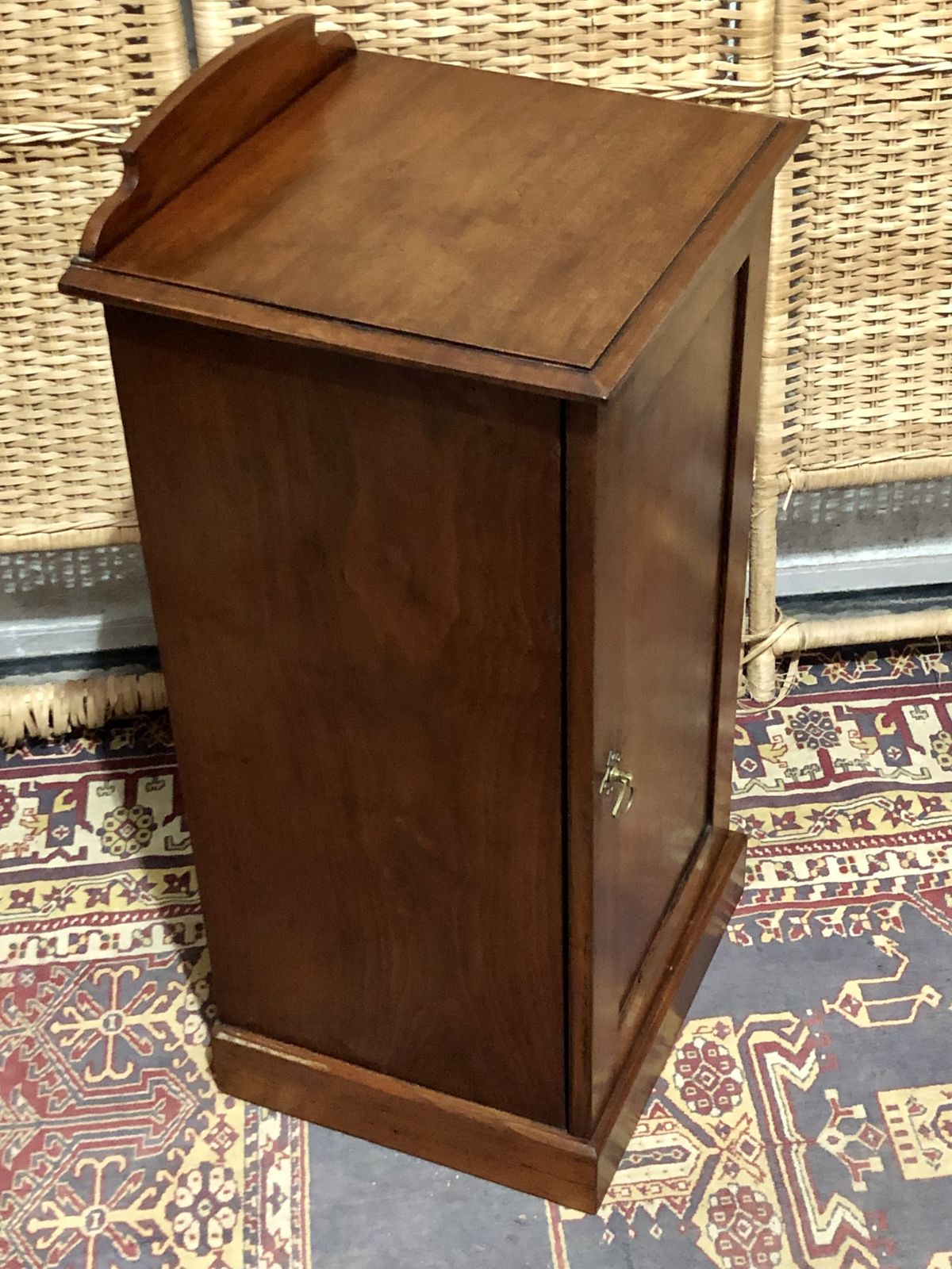 149.0 Edwardian Walnut Bedside Table Or Nightstand photo