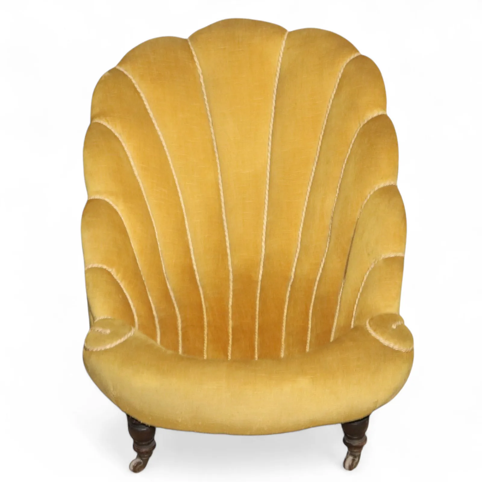 Antique Victorian 'Clam Shell' Easy Chair / Low Armchair photo vinterior