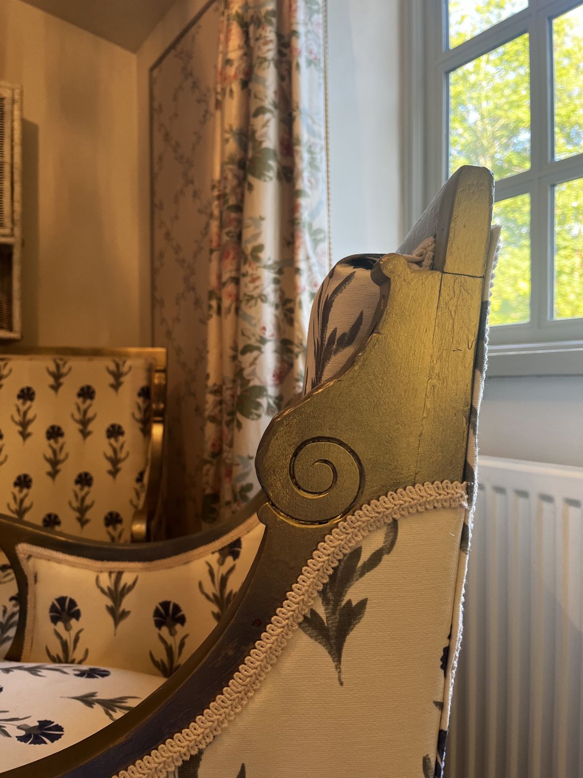 A Pair Of Victorian Armchairs, Totally Restored And Upholstered In An Archived Printed Order Laura Ashley Fabric. photo furniture