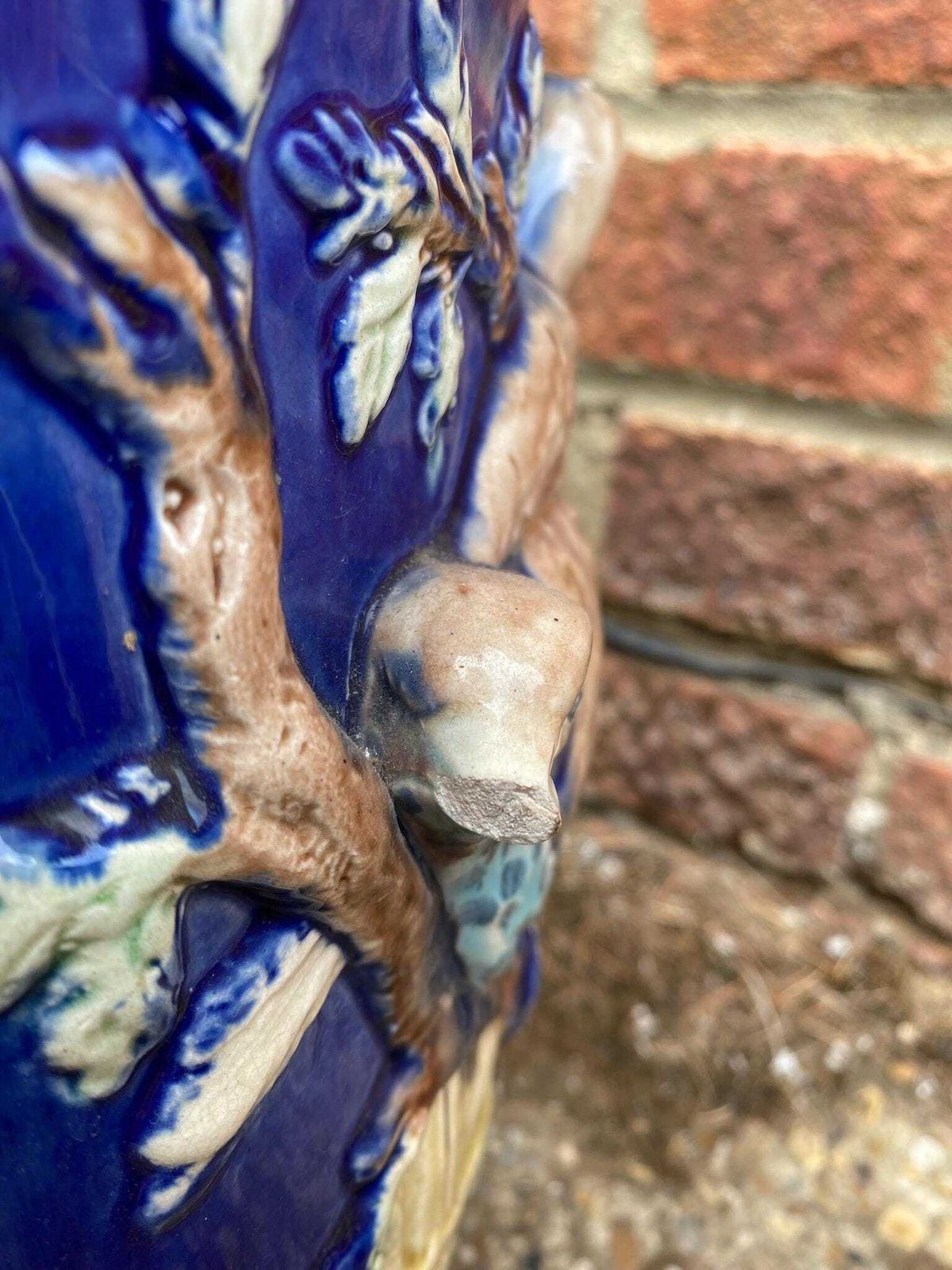 Pair Of Late 19th Century Joseph Holdcroft Majolica Cachepots Jardinières photo buy