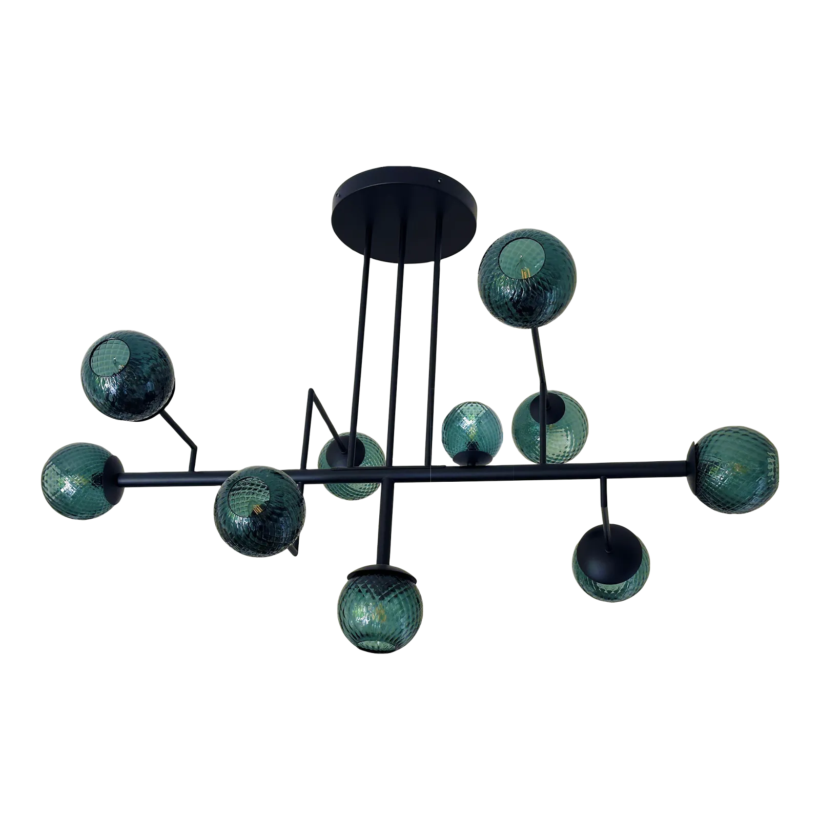 Contemporary Green Spheres Murano Glass Sputnik Chandelier By Simoeng