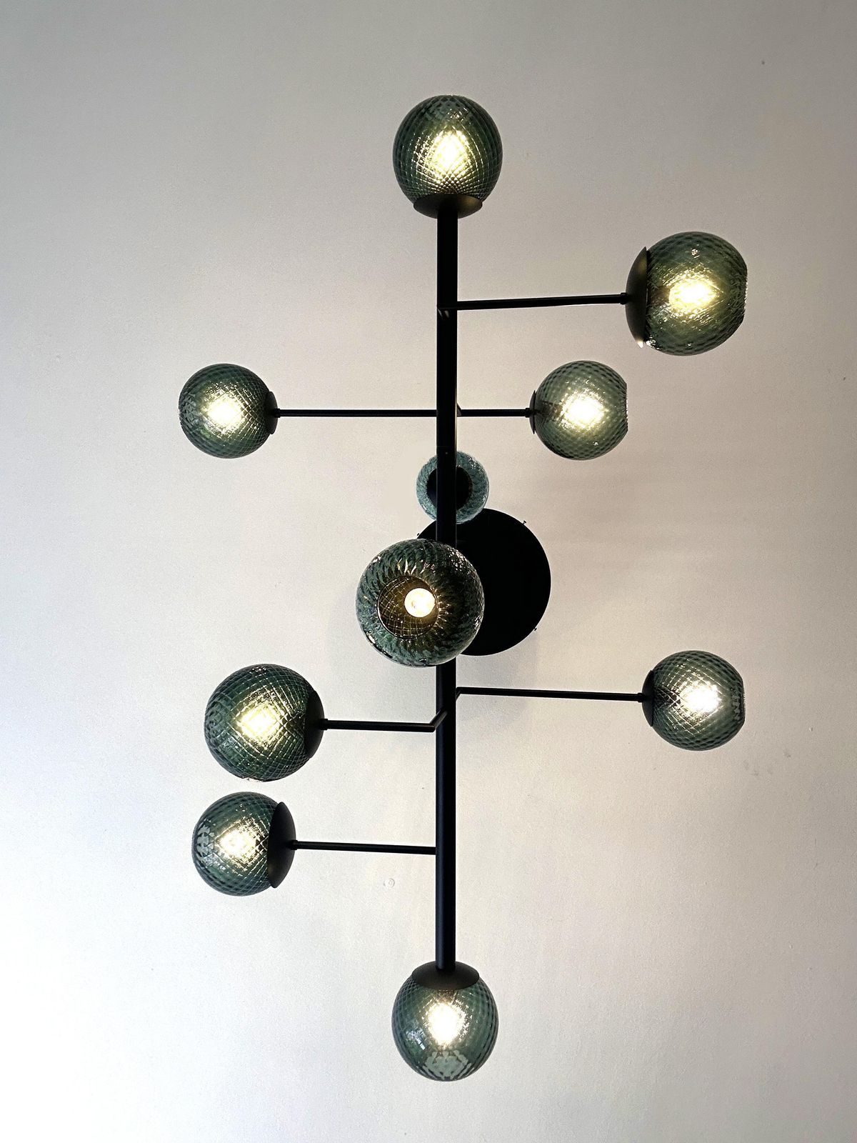Contemporary Green Spheres Murano Glass Sputnik Chandelier By Simoeng photo 12679.0
