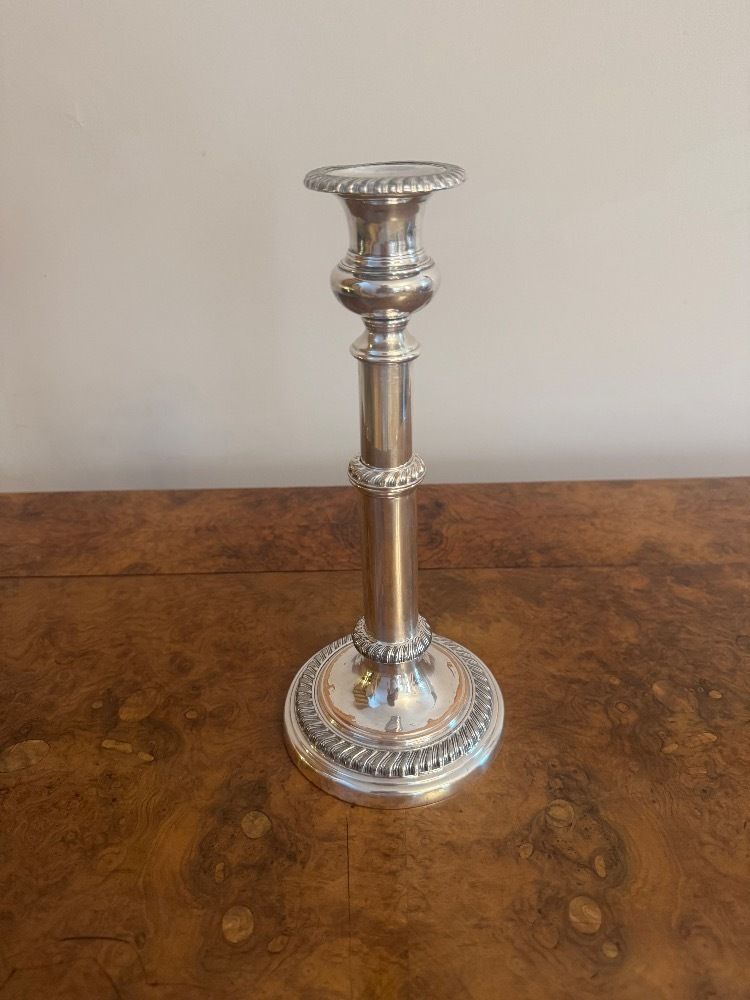 Quality Pair Of Antique Telescopic Sheffield Plated Candlesticks photo for sale