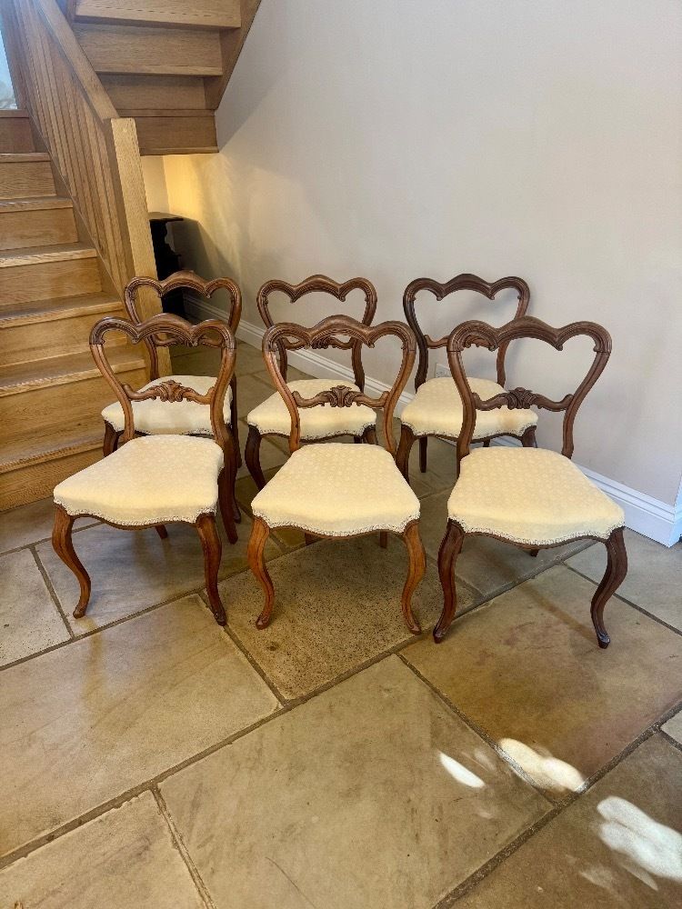 Fine Quality Set Of Six Victorian Rosewood Dining Chairs photo furniture