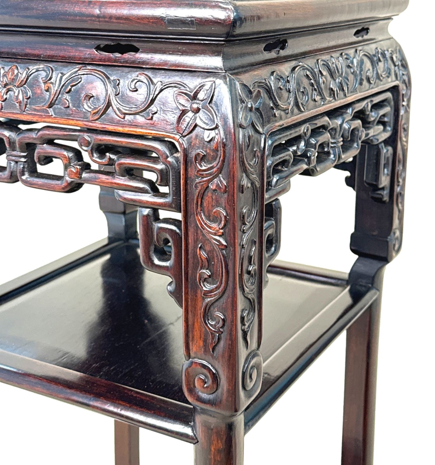 Tall 19th Century Pair Of Oriental Hardwood Stands (China, Circa 1880) photo furniture
