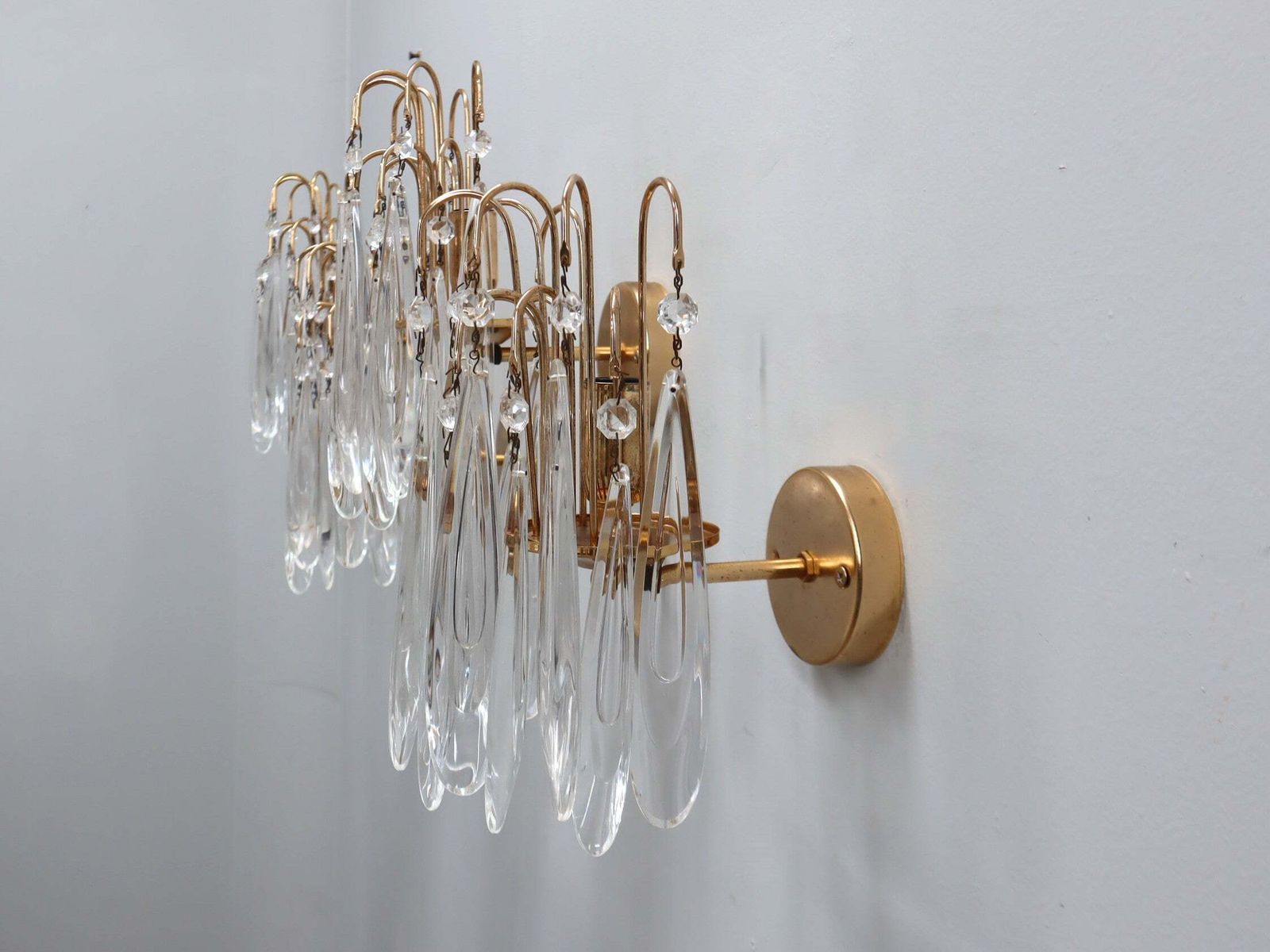 Set Of 4 Vintage Murano Teardrop Glass Wall Sconces 1980s photo buy