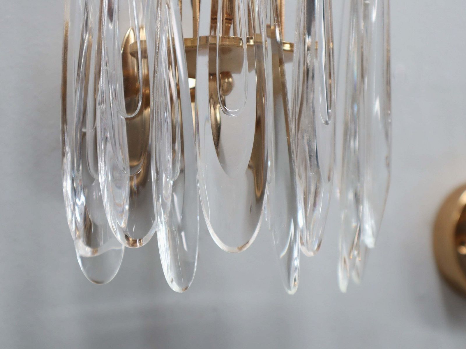 Set Of 4 Vintage Murano Teardrop Glass Wall Sconces 1980s photo vintage