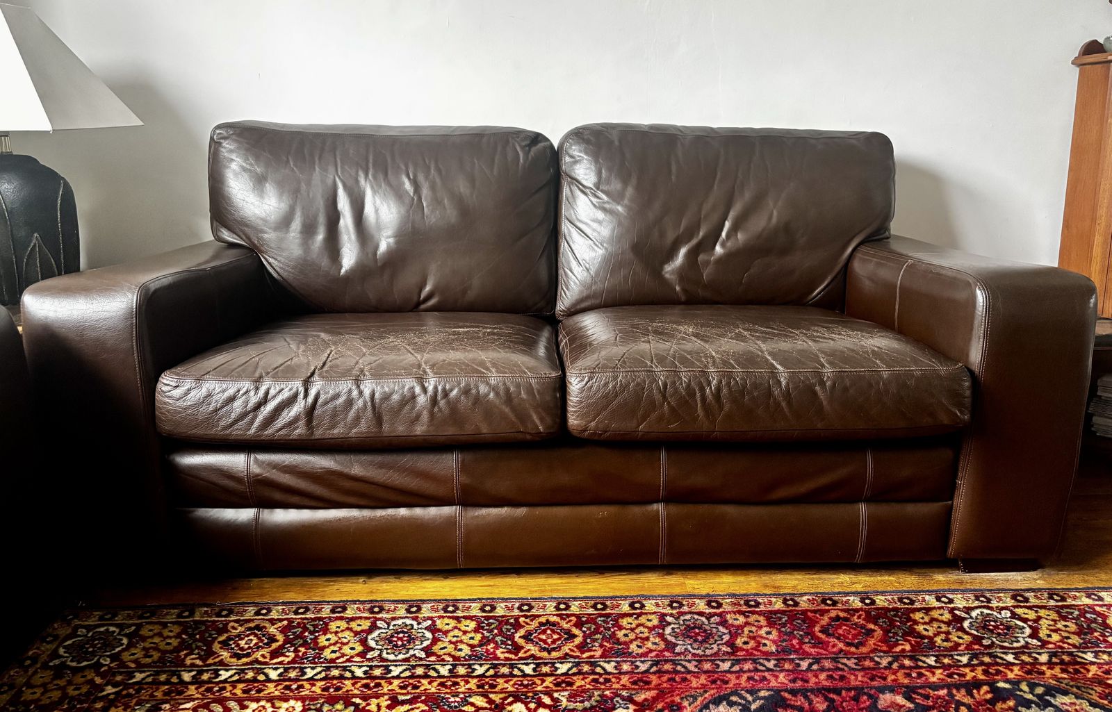 2 X Sloane Darlings Of Chelsea Brown Leather Sofas   3 Seater & 2 Seater (Free)