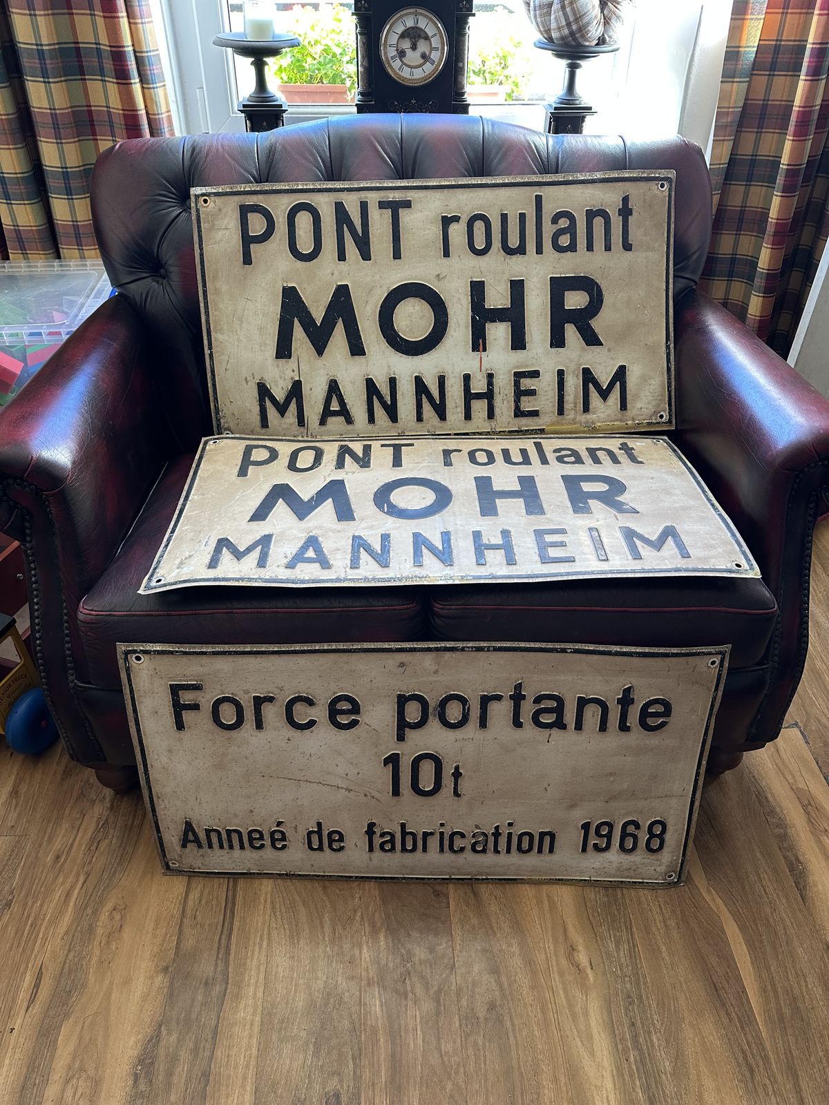 Vintage French Crane Sign Trio