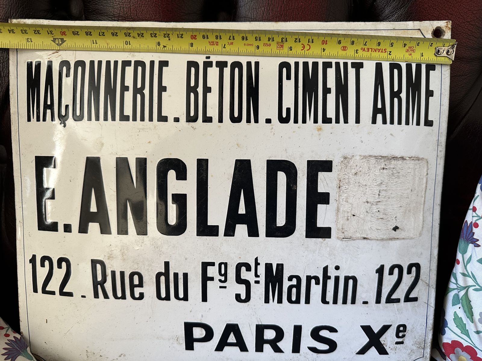 Antique Parisian Enamel Street Sign