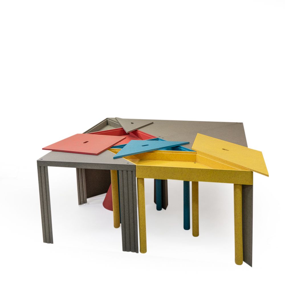 Set Of 7, Tangram Tables By Massimo Morozzi For Cassina, 1980s photo 6900.0