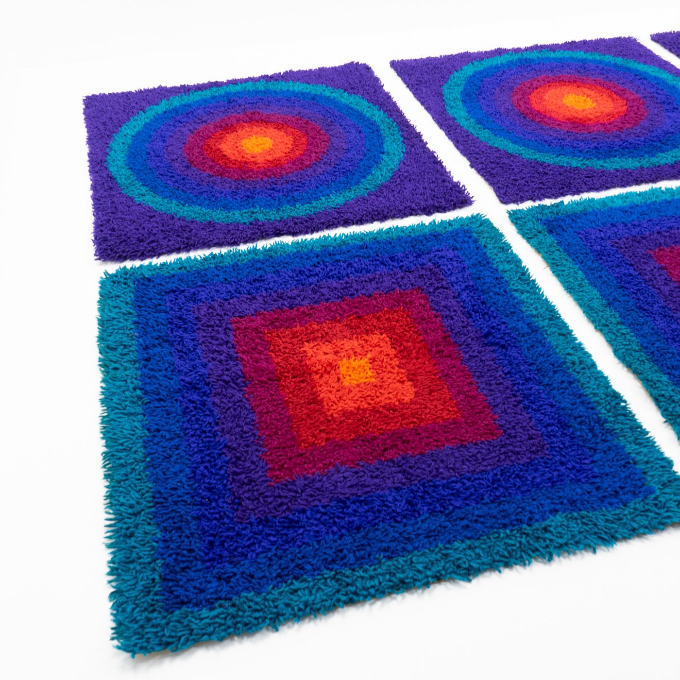 Verner Panton Rugs: Mira Carré – 1970s, Set Of Six photo buy