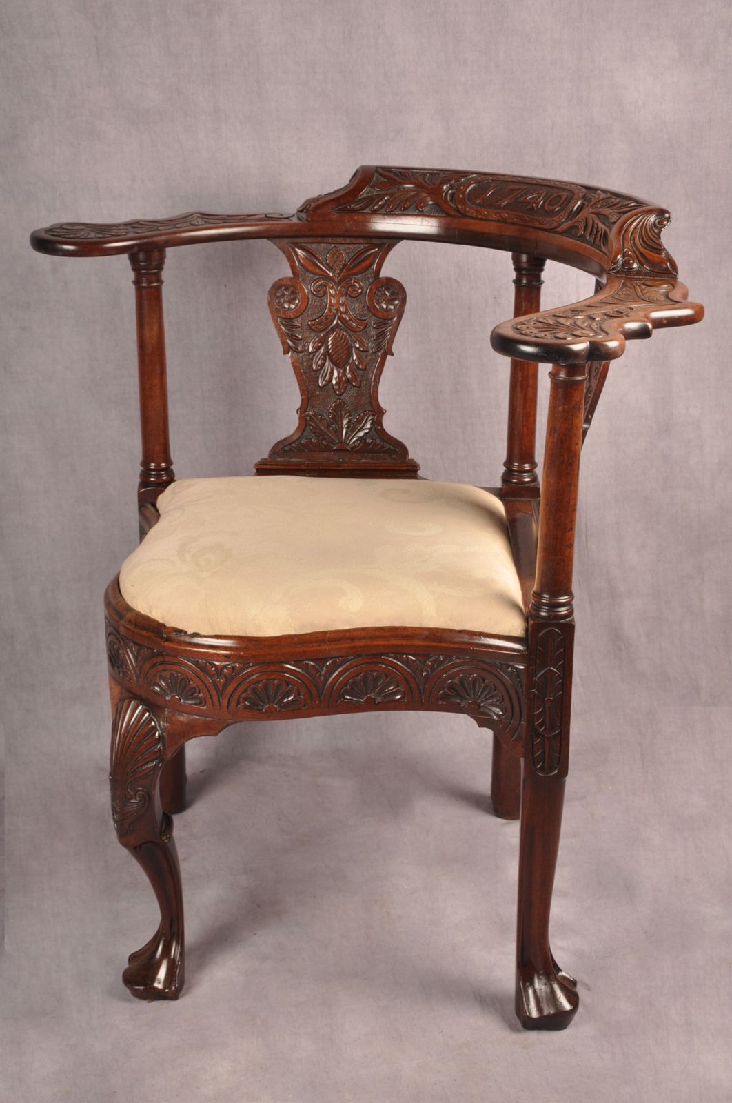 photo buy A Rare Dated 18th Century Irish Mahogany Desk Chair