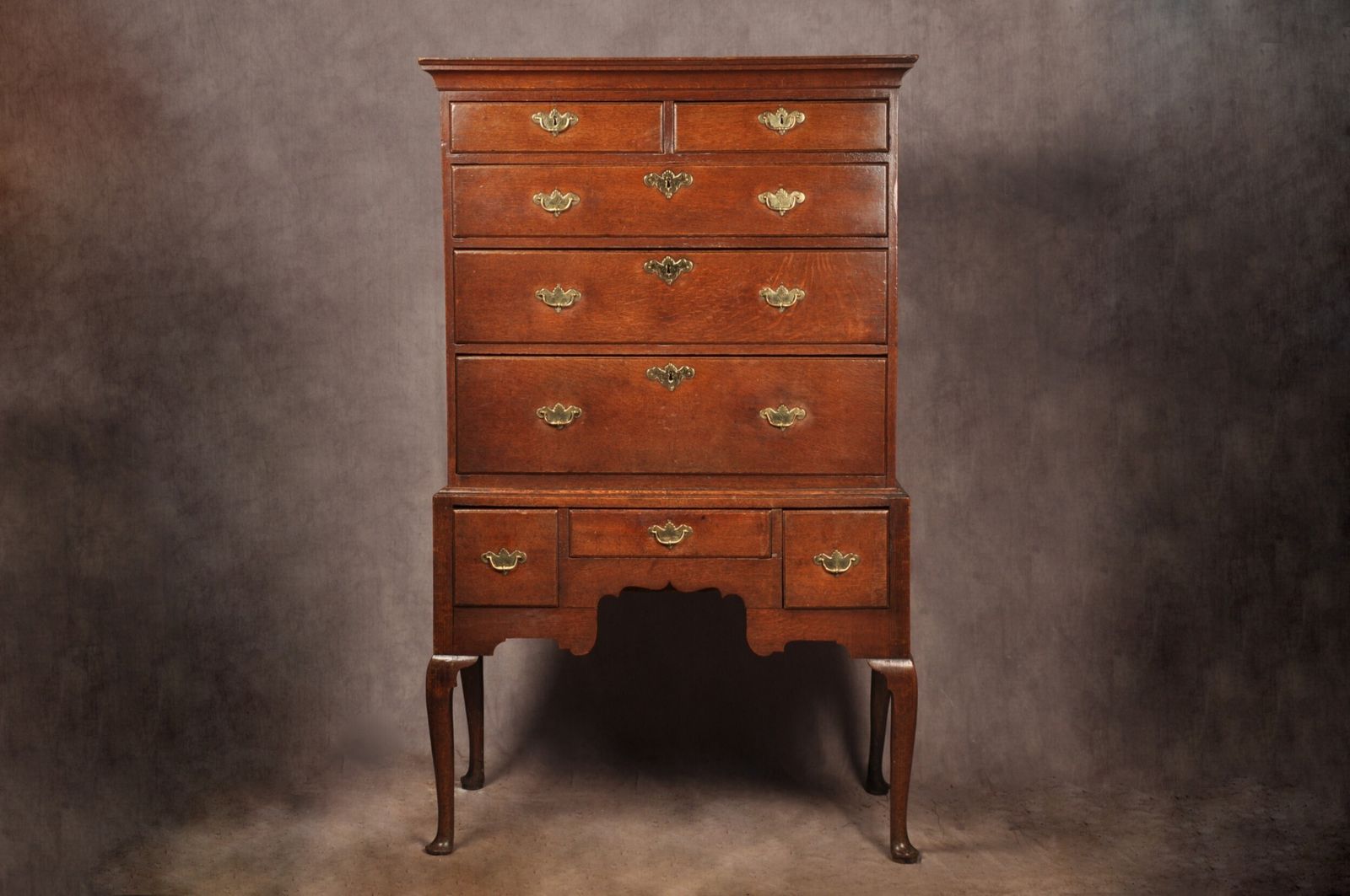 A Fine 18th Century George I Oak Chest On Stand