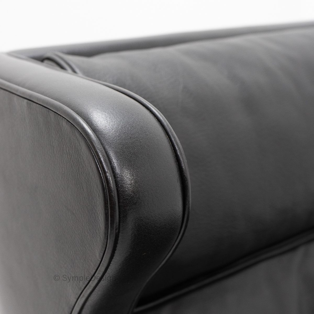 photo vintage Black Leather Wingchair And Footstool By Borge Mogensen, 1960s