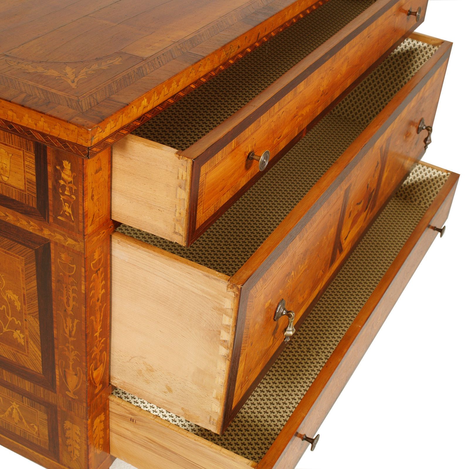 Maggiolini Italian Chest Of Drawers, Early 20th Century, Richly Inlaid, Louis XV Style photo 9800.0