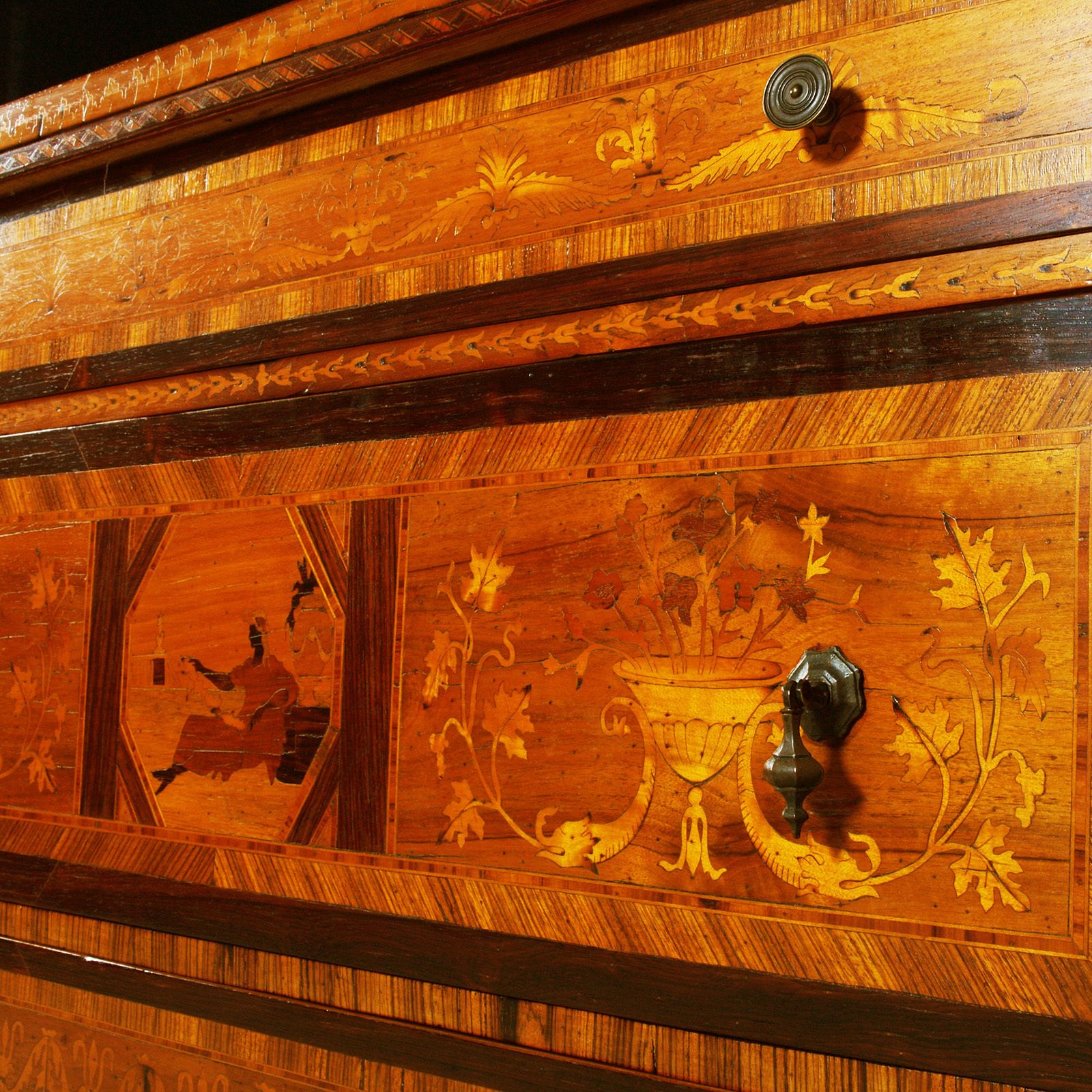photo furniture Maggiolini Italian Chest Of Drawers, Early 20th Century, Richly Inlaid, Louis XV Style