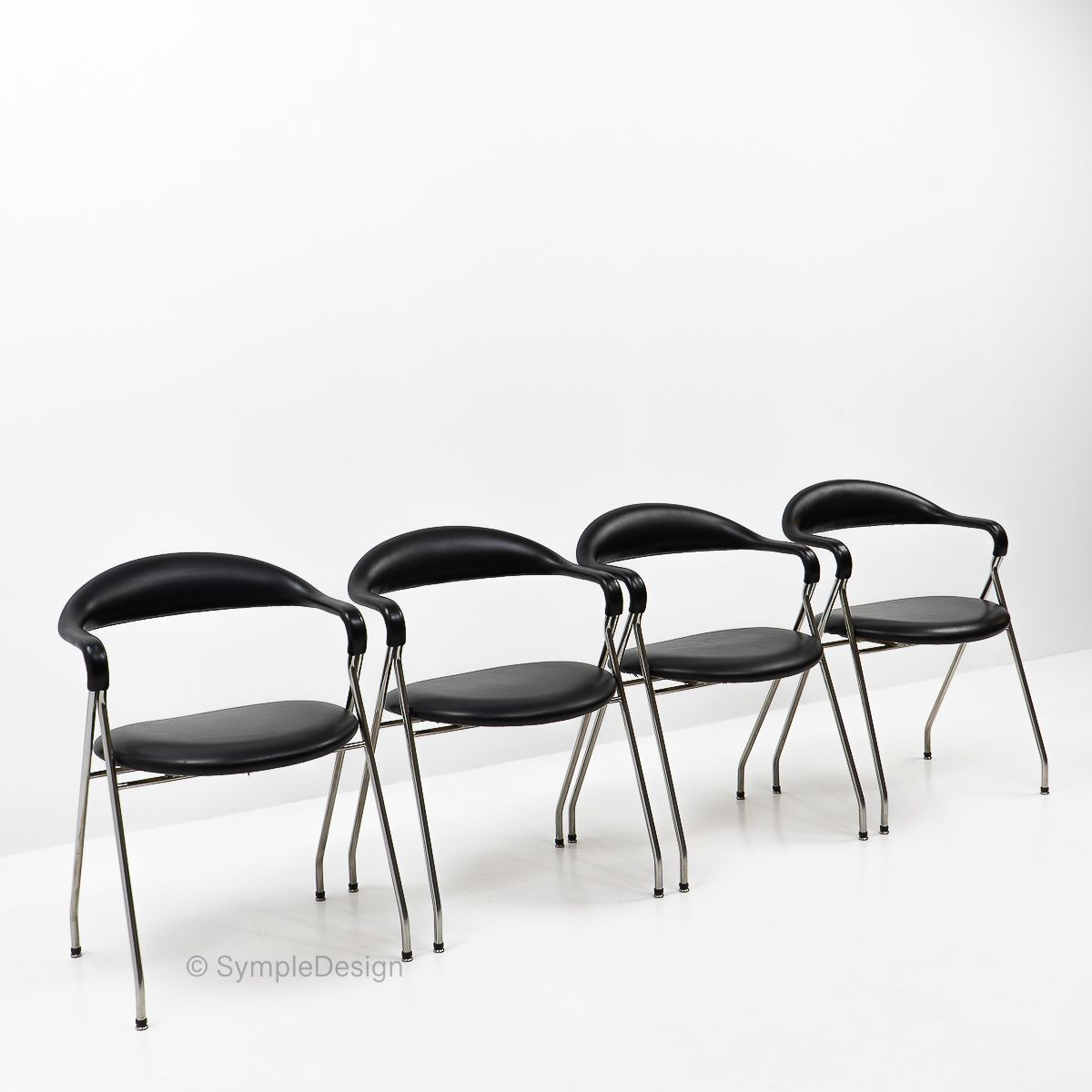 Swiss Design Classic Hans Eichenberger Saffa Chairs, Set Of Four, 1980s photo vinterior