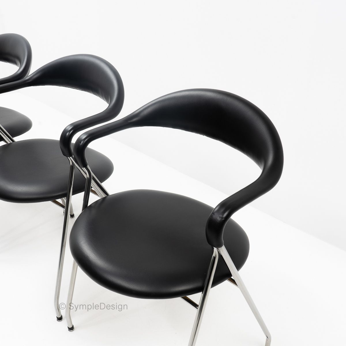 photo vinterior Swiss Design Classic Hans Eichenberger Saffa Chairs, Set Of Four, 1980s