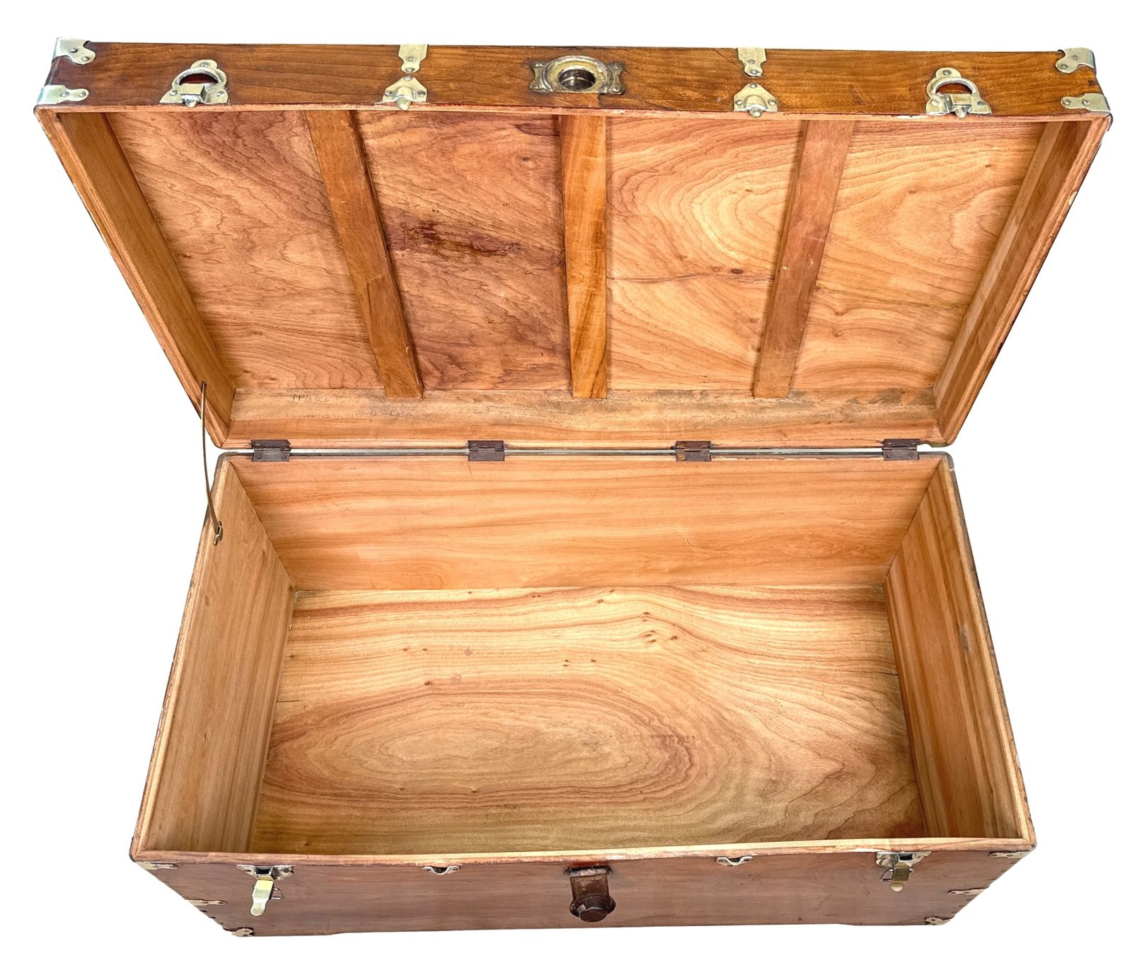 Furniture Large 19th Century American Military Camphor Campaign Trunk (United States, Circa 1860) photo