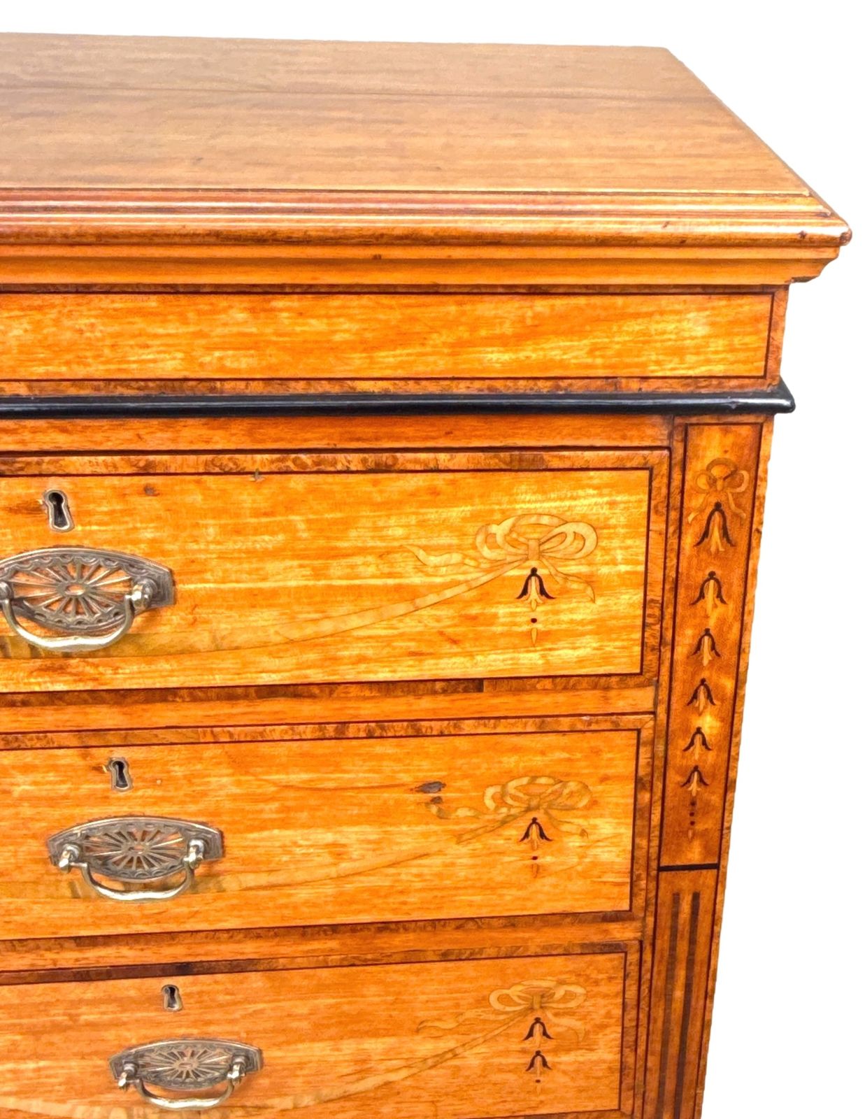 Satinwood Late 19th Century Tall Pedestal Chest Of Drawers (England, Circa 1880) photo furniture