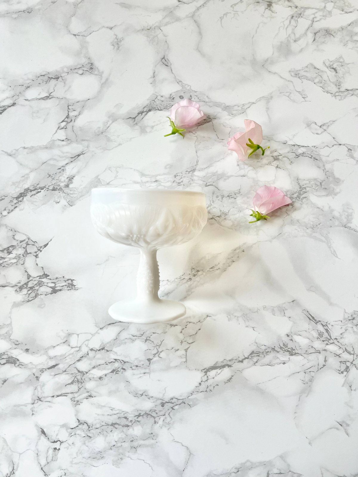 Rare Sowerby Molded White Opaline Glass Tazza With Decor Of Flowers   Early 20th Century Victorian Calice Milk Glass photo furniture