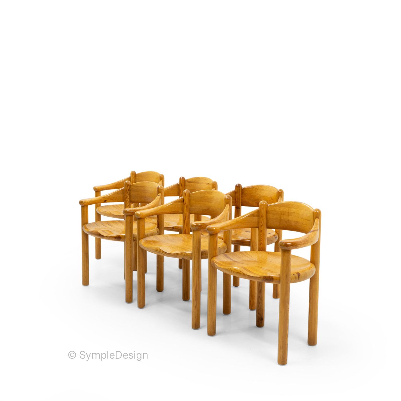 Pinewood Carver Chairs By Rainer Daumiller, 1970s photo furniture