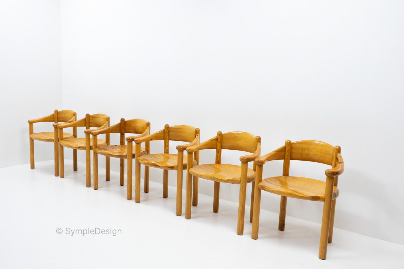 Pinewood Carver Chairs By Rainer Daumiller, 1970s photo 3450.0