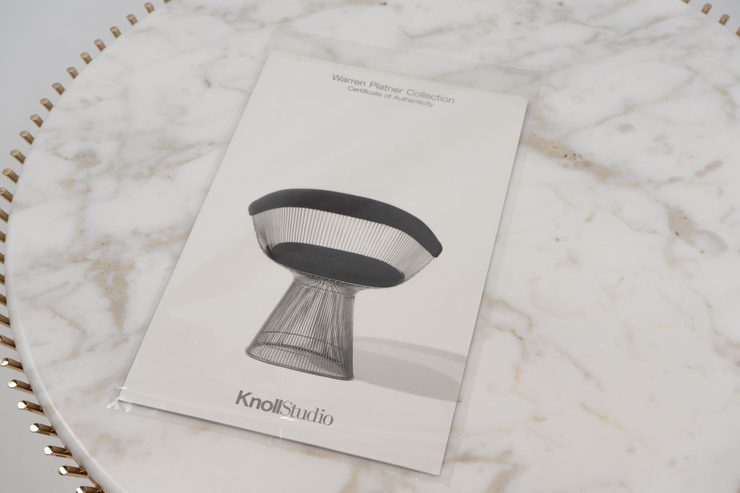 photo furniture Side Table By Warren Platner For Knoll International, 18k Gold