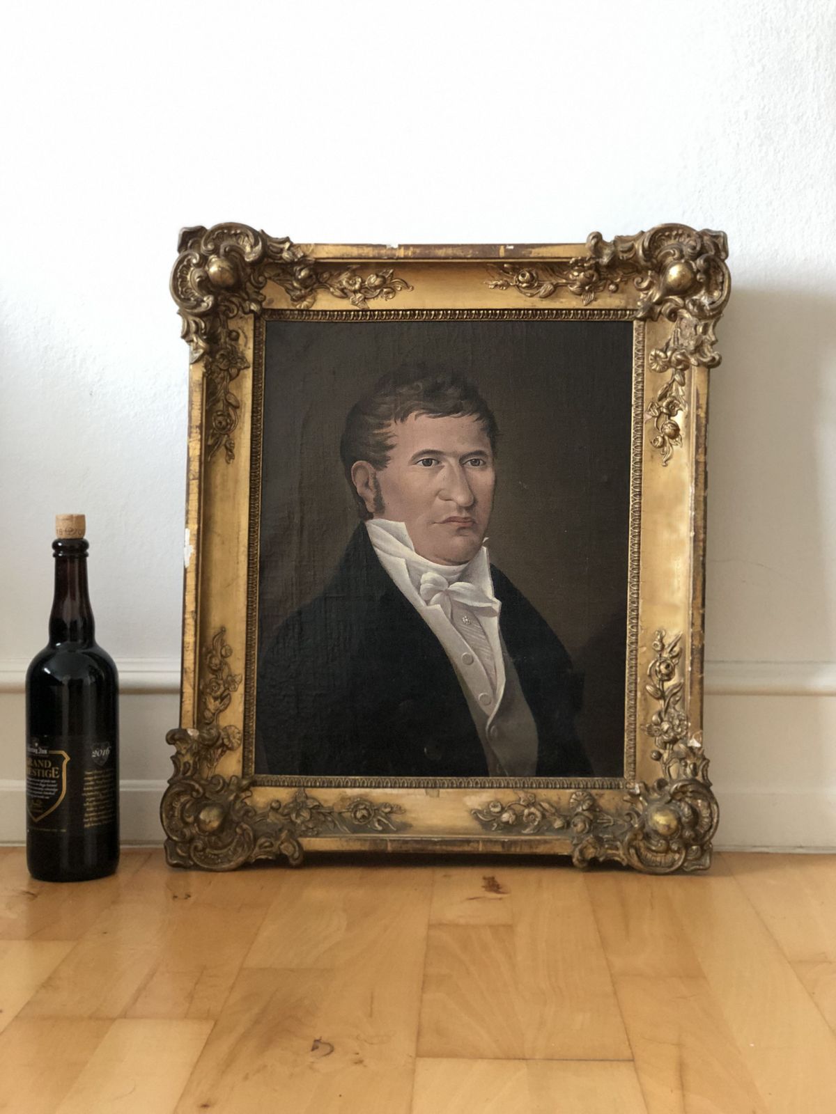 Antiek Olieverf Portret Van Een Duitse Heer, 19e Eeuw photo vinterior