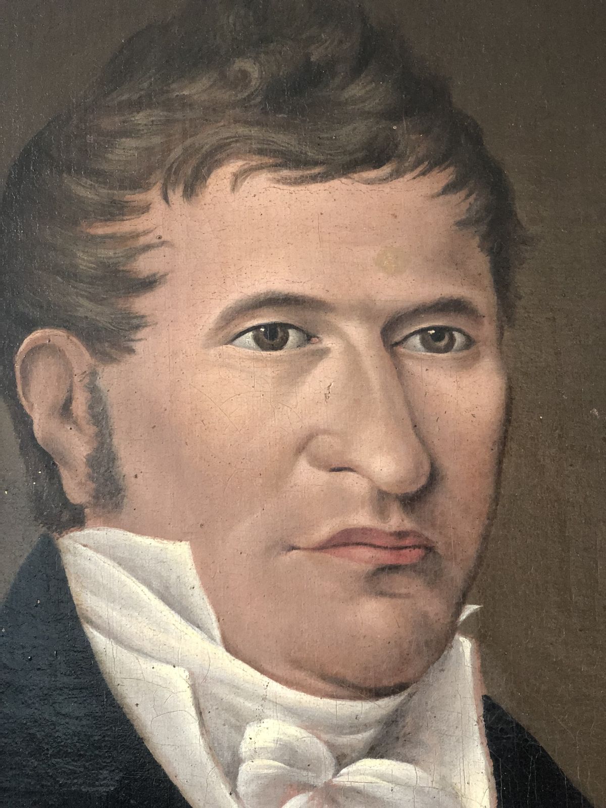 Art 19th Century Antique Oil  Portrait Painting Of A German Gentleman photo