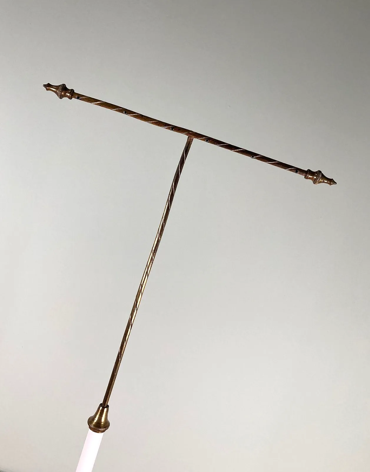 Antique Victorian Brass Painted Ceramic Haberdashery Shop Display Stand photo 90.0