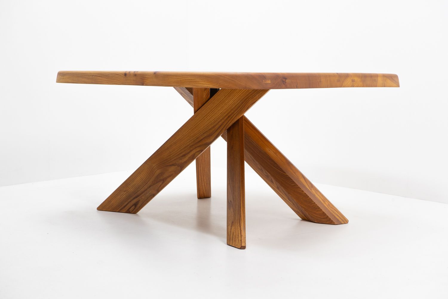 Pierre Chapo, S35 & T35 Corner Dining Set In French Elm, France – 1980s photo for sale