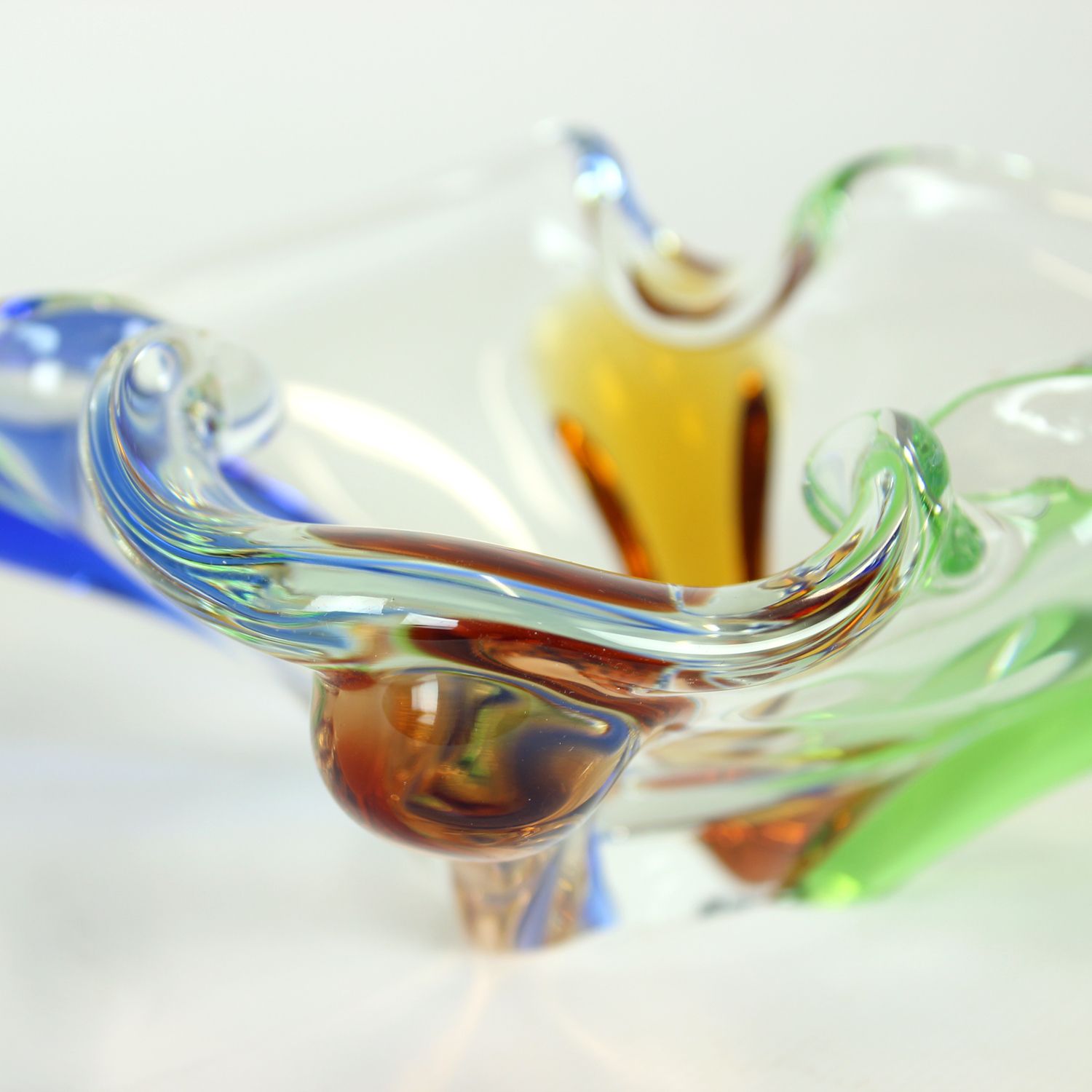 Home Decor Design Art Rhapsody Collection Glass Bowl By Frantisek Zemek, Czechoslovakia 1960s photo