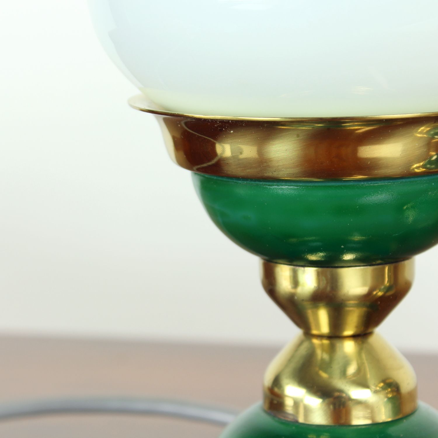 Set Of Table Lamps In Opaline Glass & Brass, Czechoslovakia 1955 photo buy