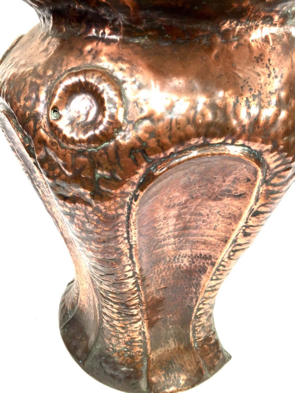 Antique Art Nouveau Large Floor Standing Copper Stick Stand Umbrella Holder 1900 photo for sale