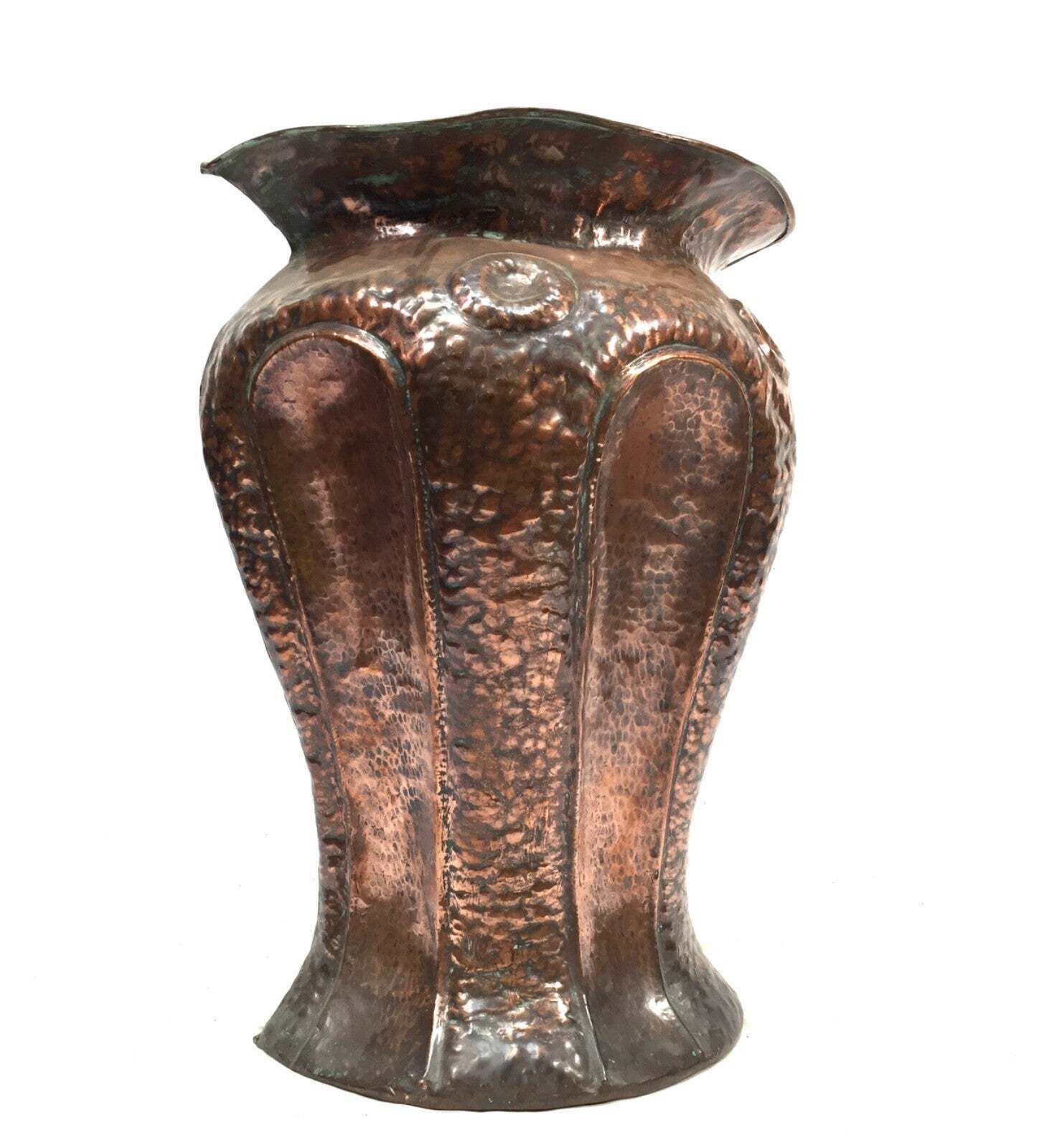 Antique Art Nouveau Large Floor Standing Copper Stick Stand Umbrella Holder 1900 photo buy