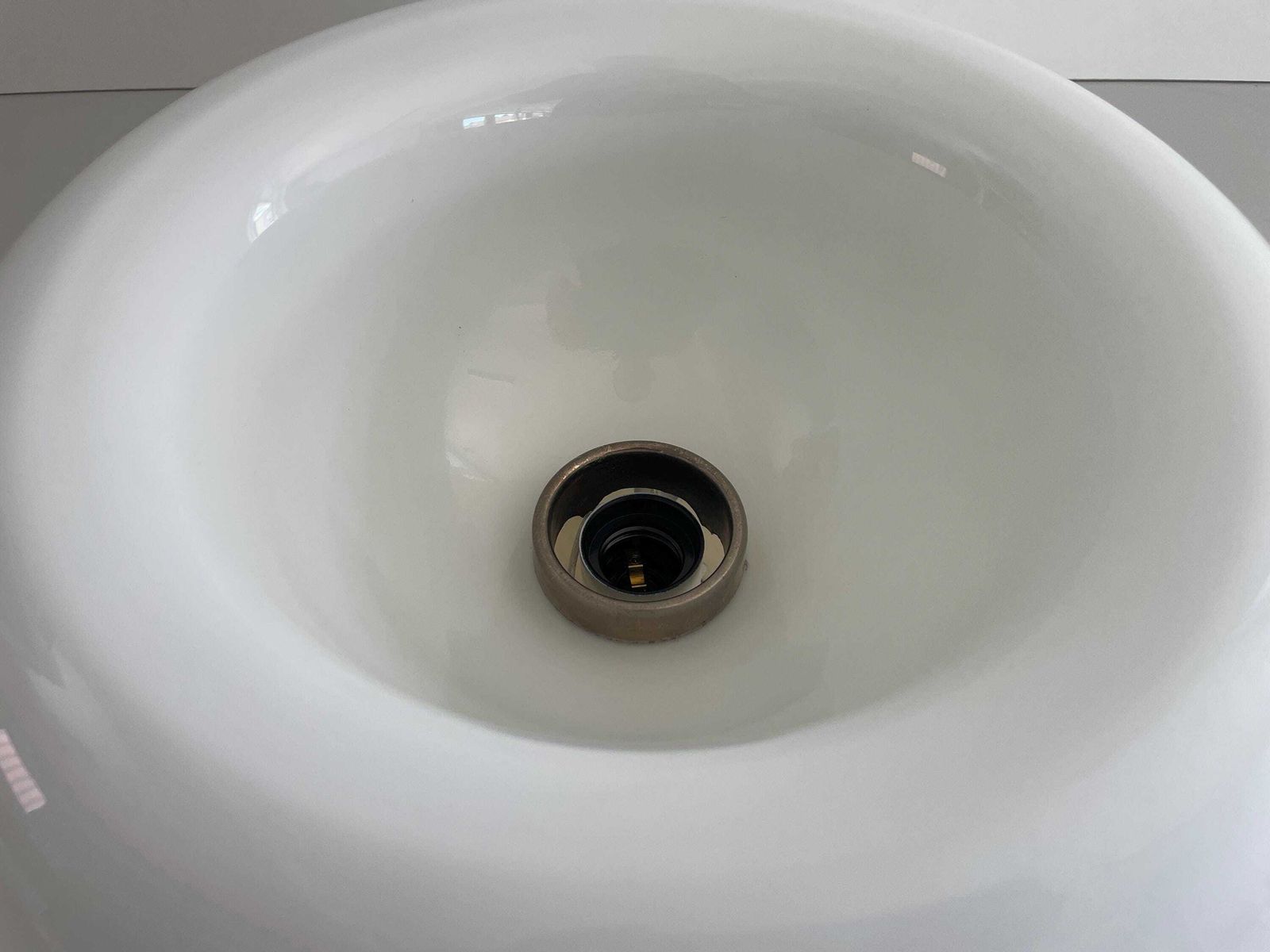 photo for sale Model Vellela Opaline Glass Flush Mount Light By Achille Castiglioni For Flos, 1960s, Italy