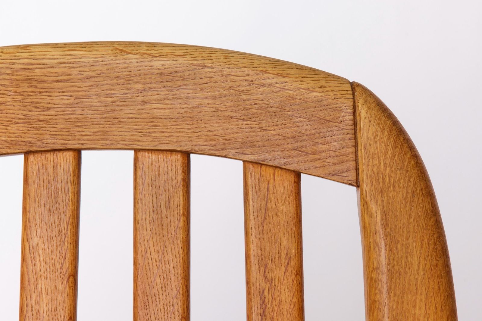 4 Vintage Dyrlund Armchairs In Oak, 1970s | Danish Mid Century Modern Dining Chairs, Light Gray Upholstery photo 1789.0