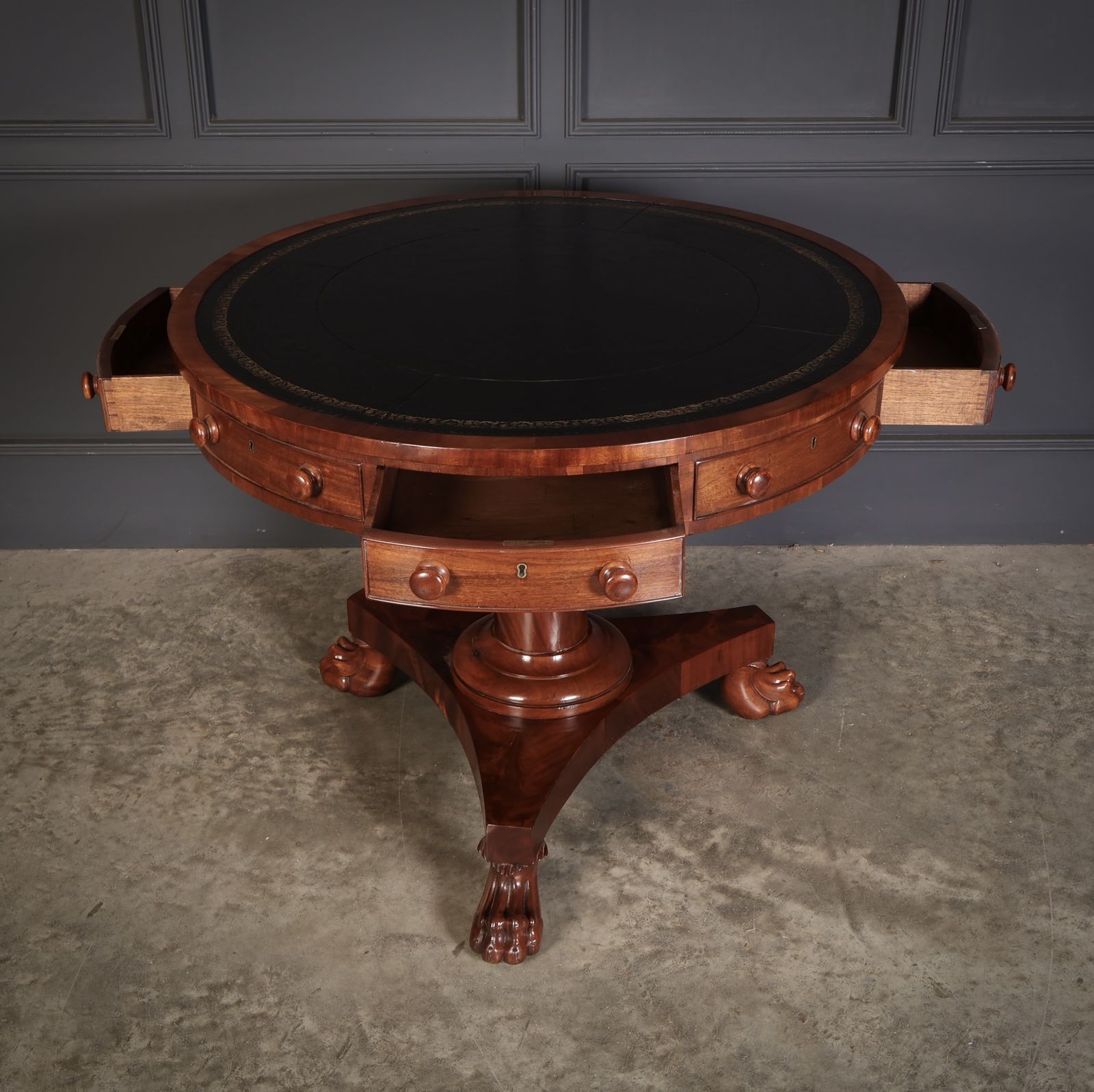 William IV Mahogany Rotating Drum Table photo vintage