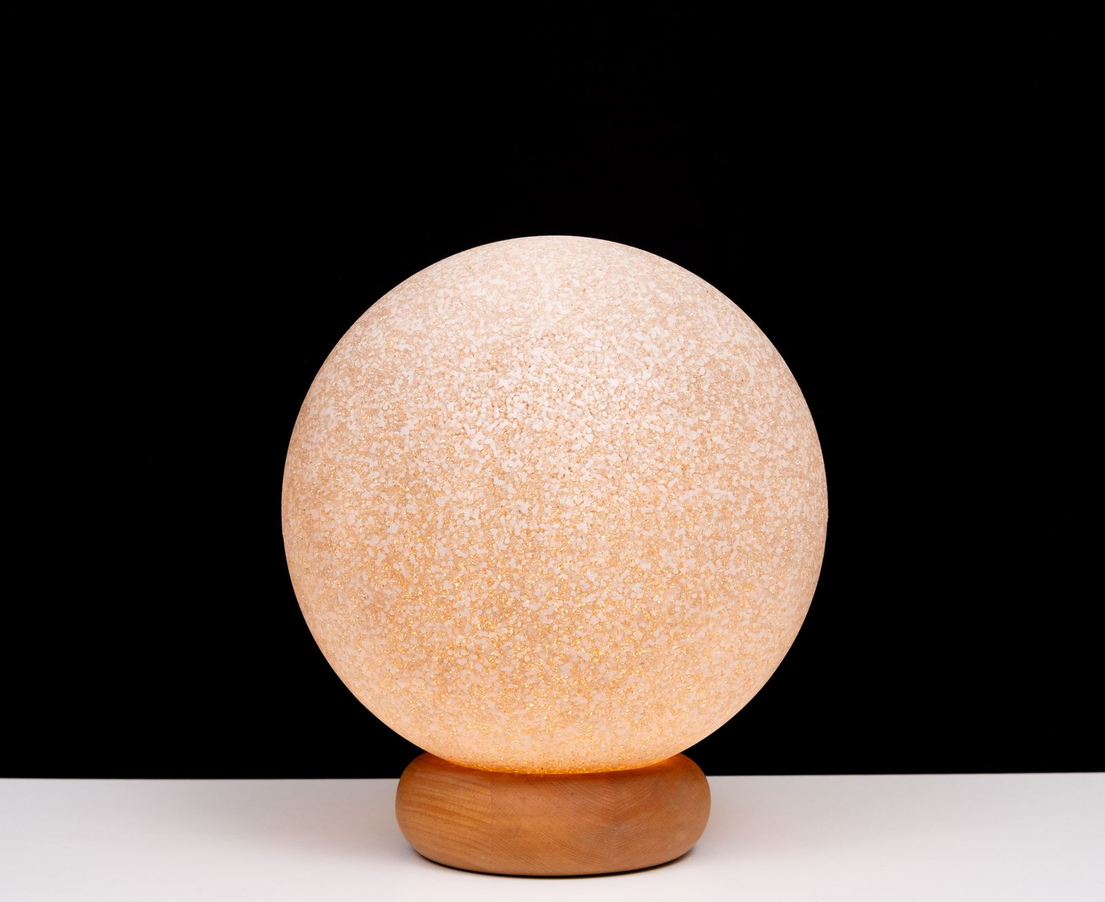 photo for sale Ball Lamp On Pine Base 1970 France