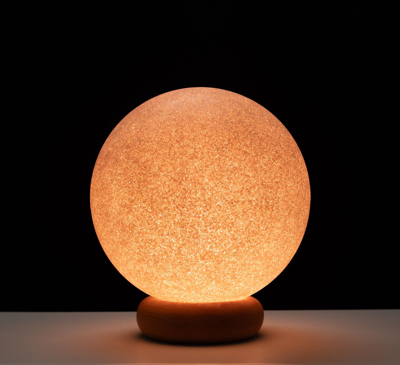 Lighting Ball Lamp On Pine Base 1970 France photo