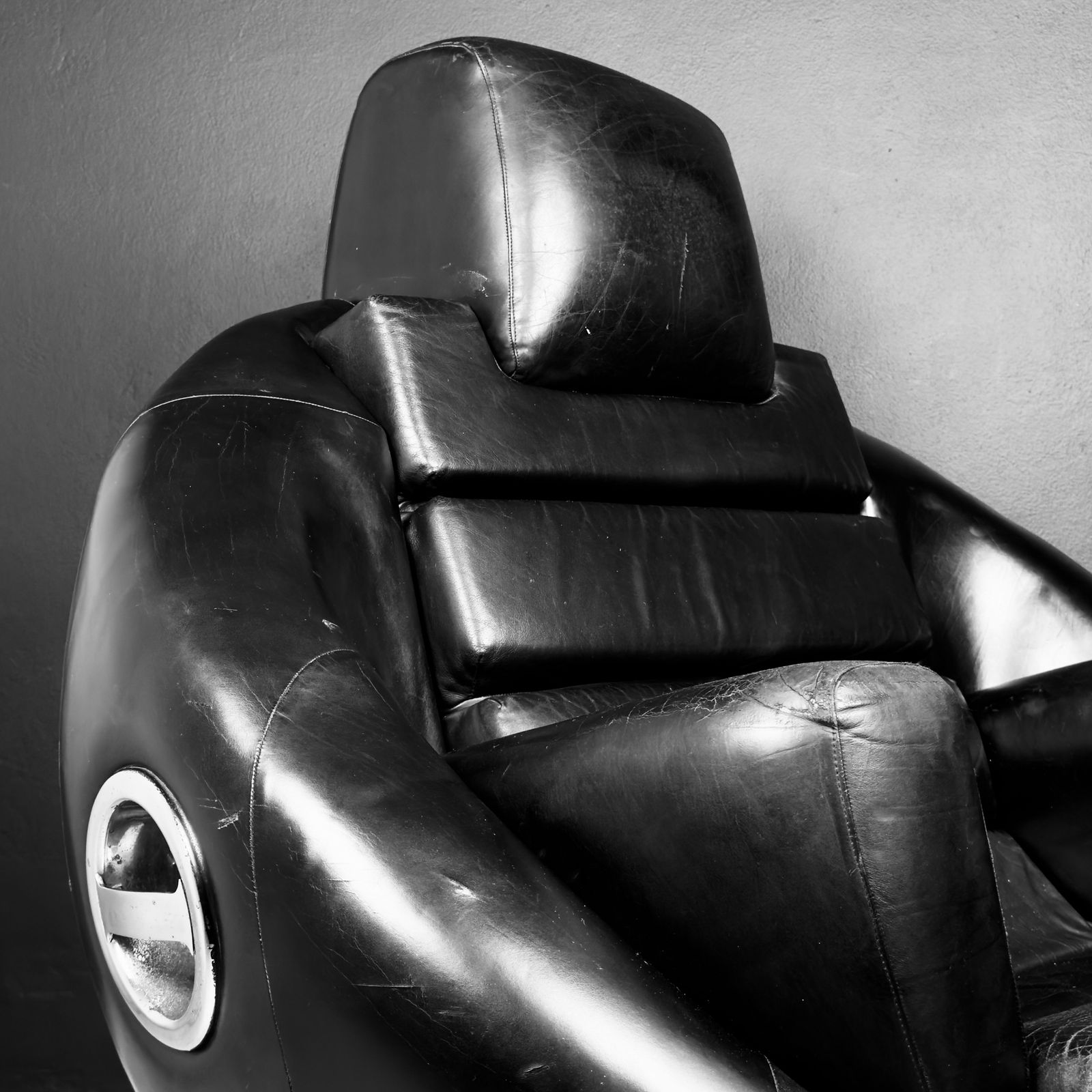 Brutalist Black Armchair By Boris Krstulović, Yugoslavia, Croatia, 1970s photo vinterior
