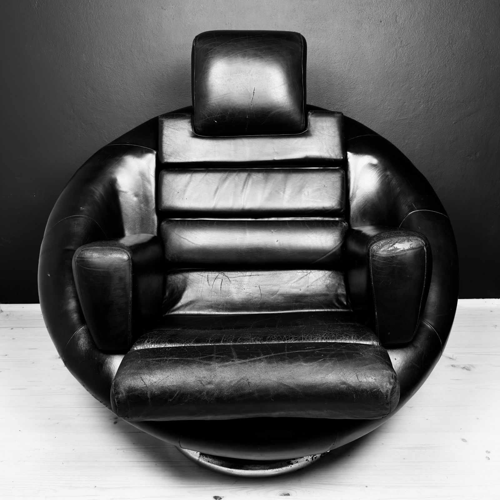 Brutalist Black Armchair By Boris Krstulović, Yugoslavia, Croatia, 1970s photo vintage